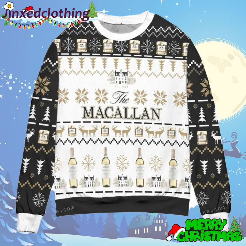 The Macallan Whisky Reindeer Snowflake Ugly Sweater Christmas Party Unisex 